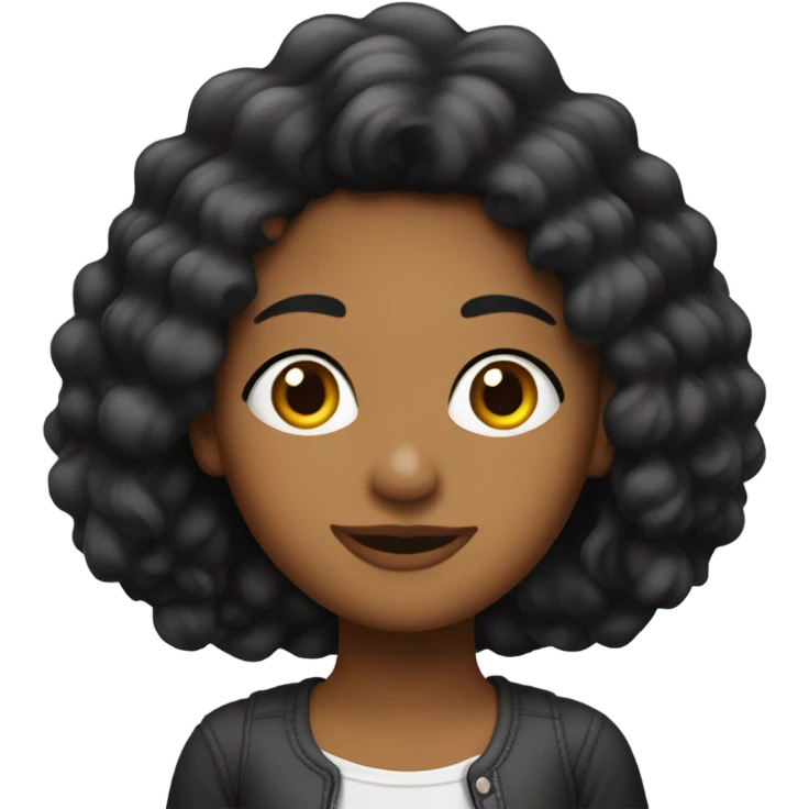 Chica peli negra con cabello ondulado  emoji