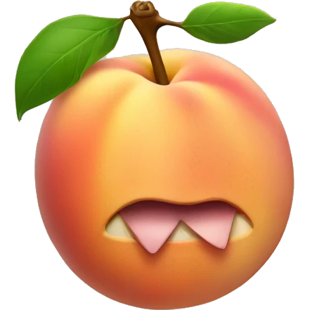 peach with a barbel in its hand emoji