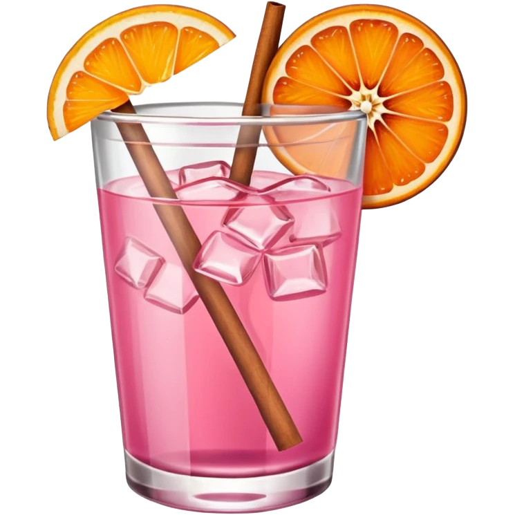 Pink drinks with orange slice and spice on the rim emoji