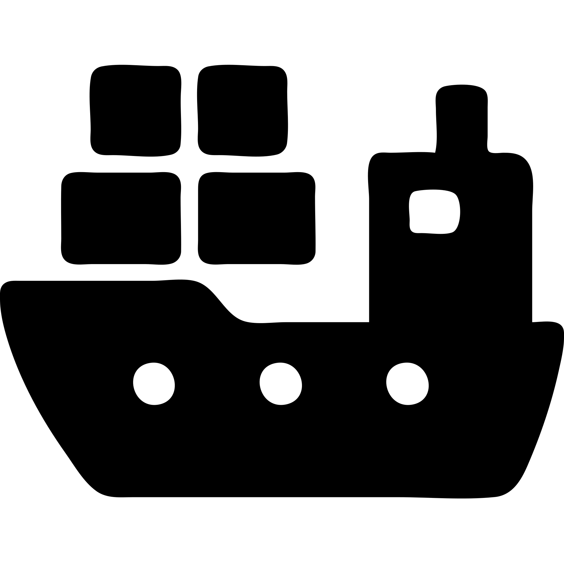 solid filled icon of a cargo ship emoji