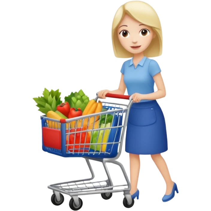 lady with shopping cart emoji