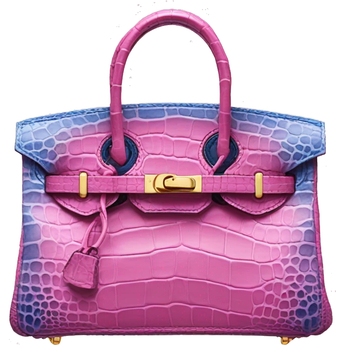Pink and blue Crocodile leather bag birkin  emoji