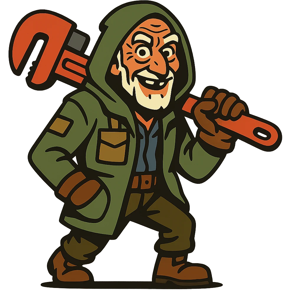 an old charismatic stalker with a big crescent wrench emoji