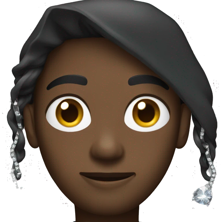 black person with diamond chain and black hoodie emoji