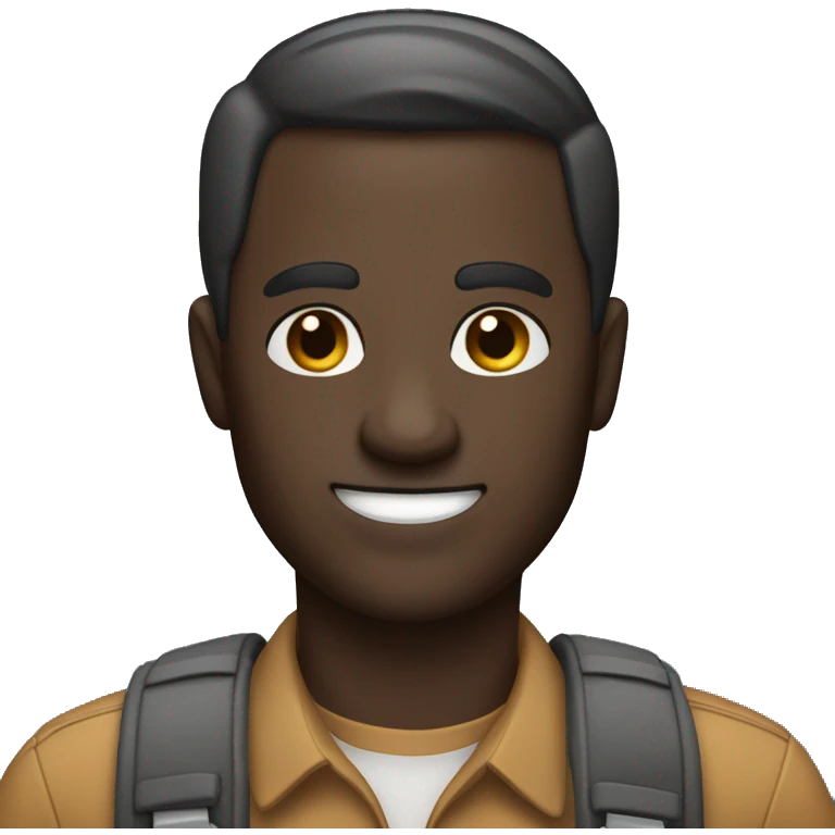 man in his 40s, dark skin and short hair with brown eyes giving a thumbs up sign emoji