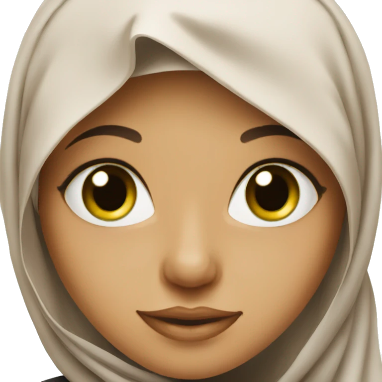 Beautiful lady with green eyes and wearing a hijab emoji