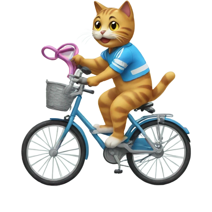 Cat playing with bike emoji