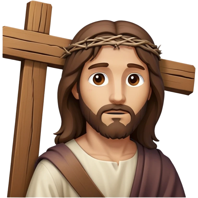 Jesus carrying the cross, simplified and expressive emoji