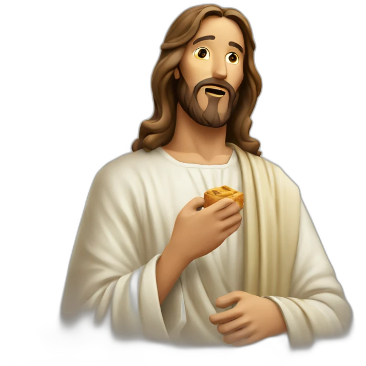 Jesus putting a cigy in his mouth emoji