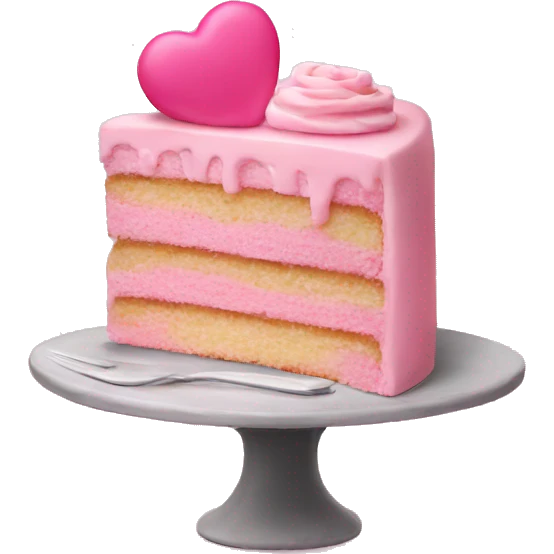 pink heart shaped cake emoji
