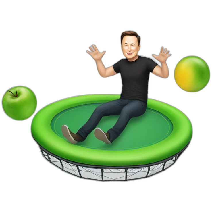Elon Musk on a trampoline emoji