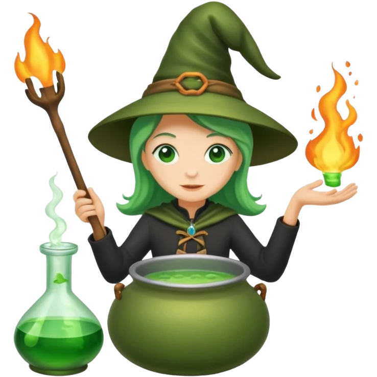 green witch cooking potion emoji