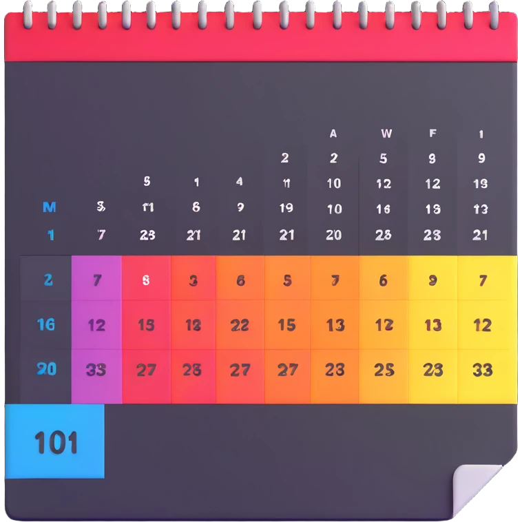 calendar with TODAY marked in bright colors emoji