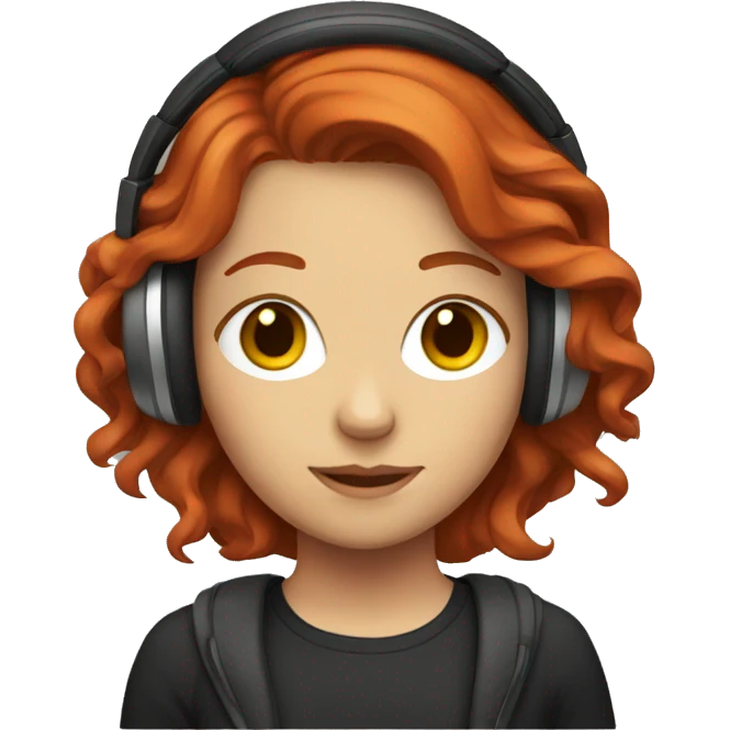 red-haired girl with headphones emoji