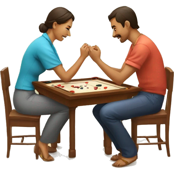 Couple playing carrom emoji