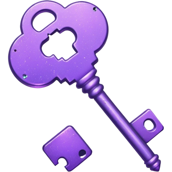 glitter purple key of castle emoji