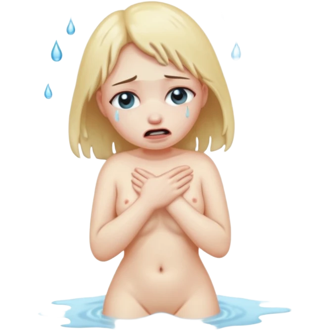 Nude girl crying full body emoji