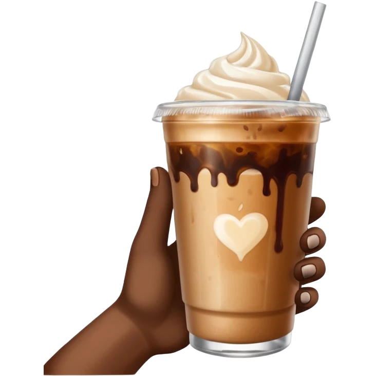 a white hand holding an iced coffee but just the hand and the cup emoji