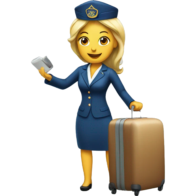 FLIGHT ATTENDANT WITH A LUGGAGE emoji