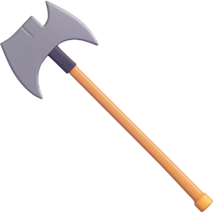 A pickaxe in the style of a 3D emoji emoji