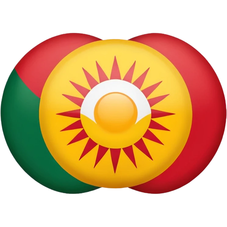 create a kurdishtan flag emoji. the shape of flag is like usual flag emojis alright can u make the bottom right emoji without the sun outside the flag emoji