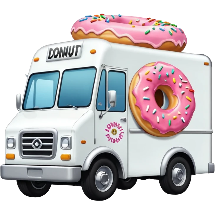 big donut truck with donut decals, frosting decals and sprinkle decals emoji