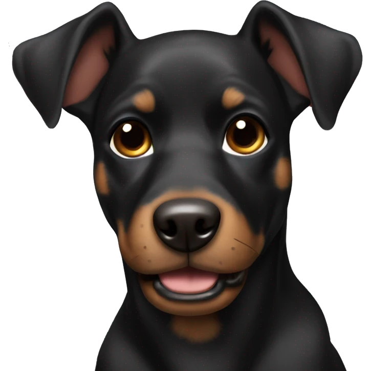 black dog pointed ears brown markings emoji