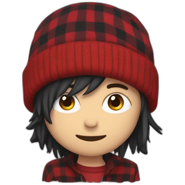 midwest emo listener with beanie and flannel emoji