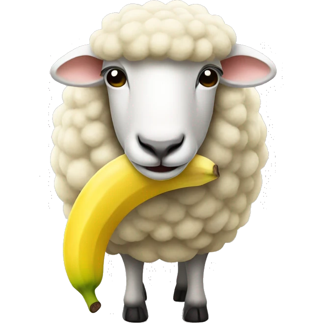 Sheep wearing banana emoji