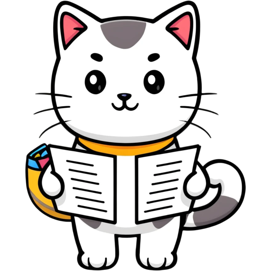 Токси кот милый умный со списком emoji