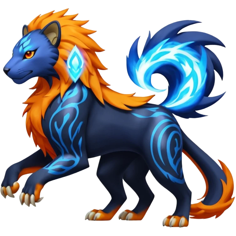 Pyroar-Raikou-Luxray-Liepard-Pokémon-Fusion emoji