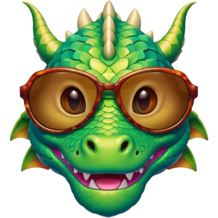 colorful dragon wearing sunglasses emoji