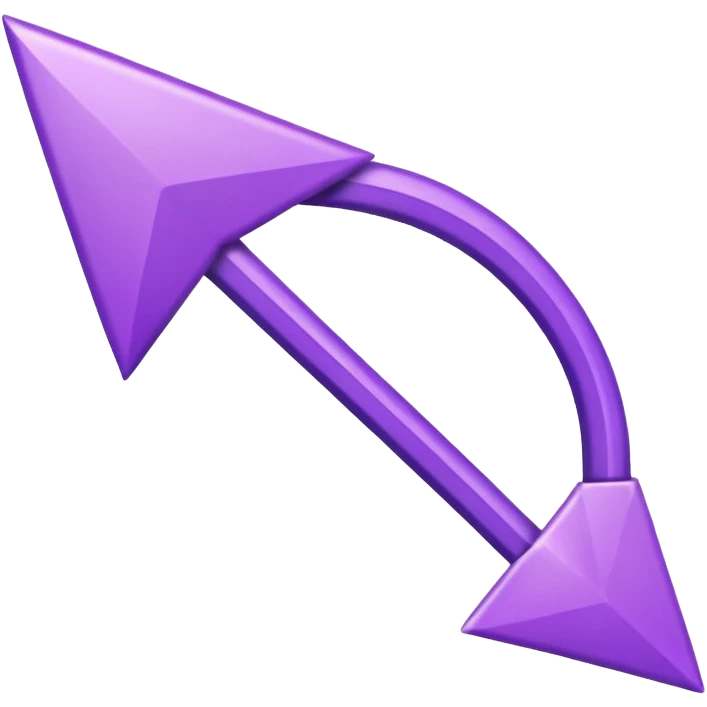 arrow curved emoji-style purple colour emoji