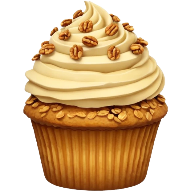 Fried ice cream as a cupcake covered in granola  emoji