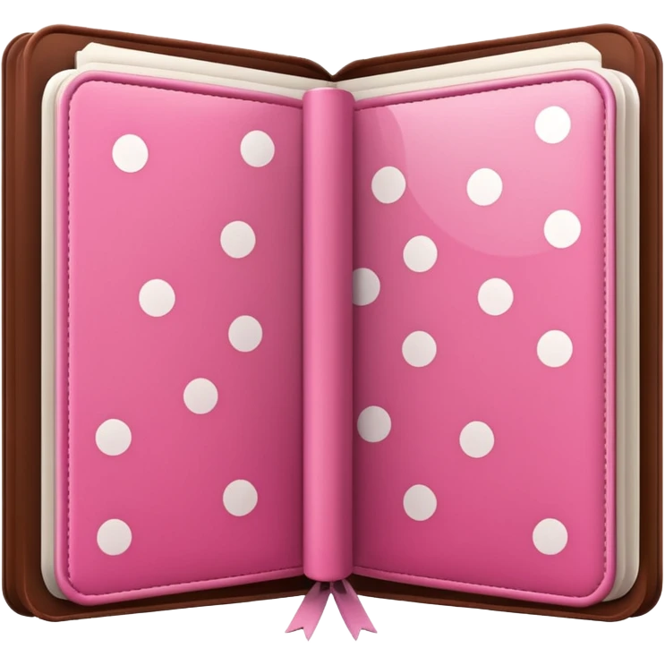 pink and brown polka dot file book emoji