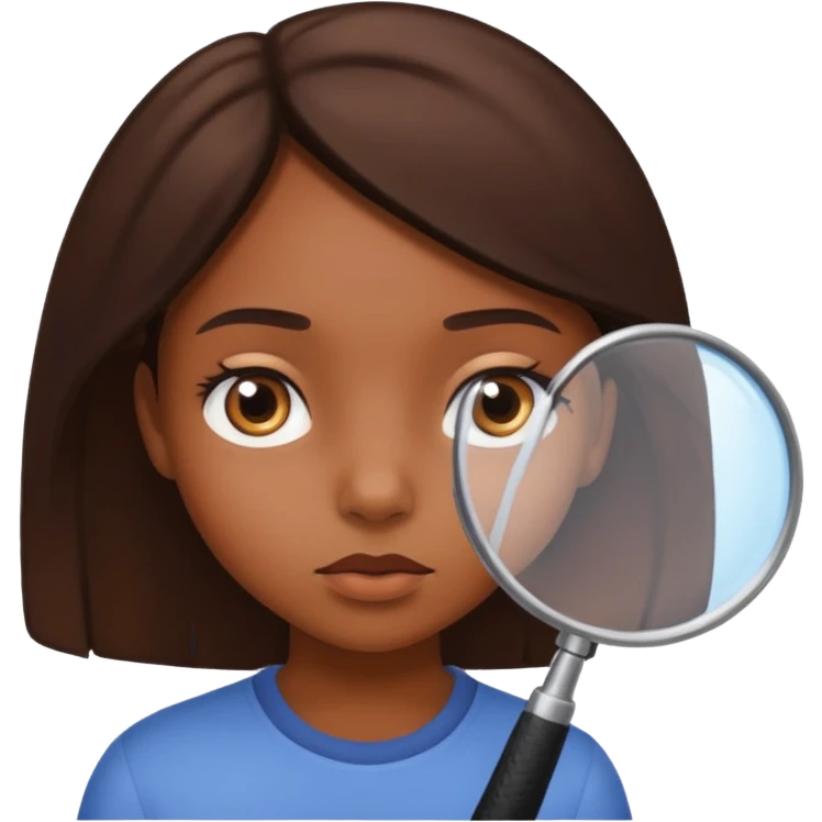chica investigando emoji