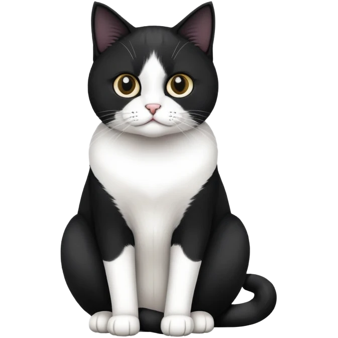 Black and white Devon cat sitting emoji