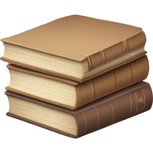 stack of old books in pastel brown colors emoji
