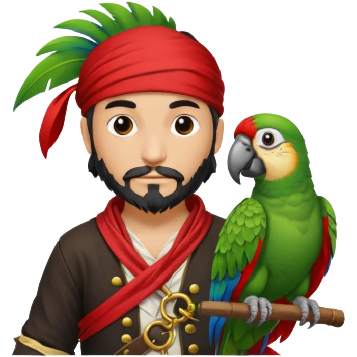 pirate and parrot emoji