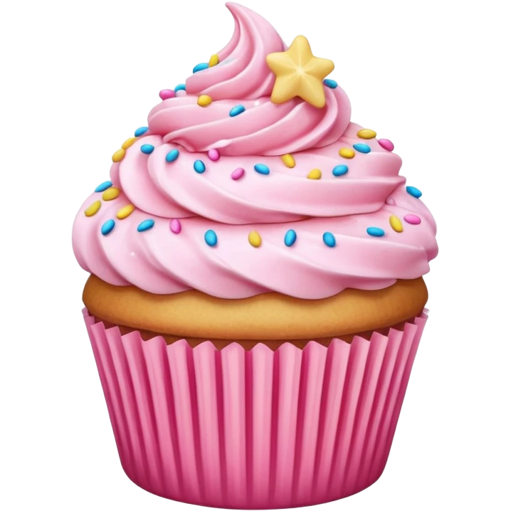 Cupcake with pink icing emoji