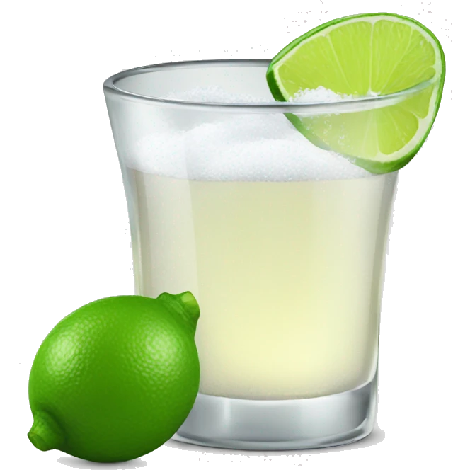 Tequila with salt and lime emoji