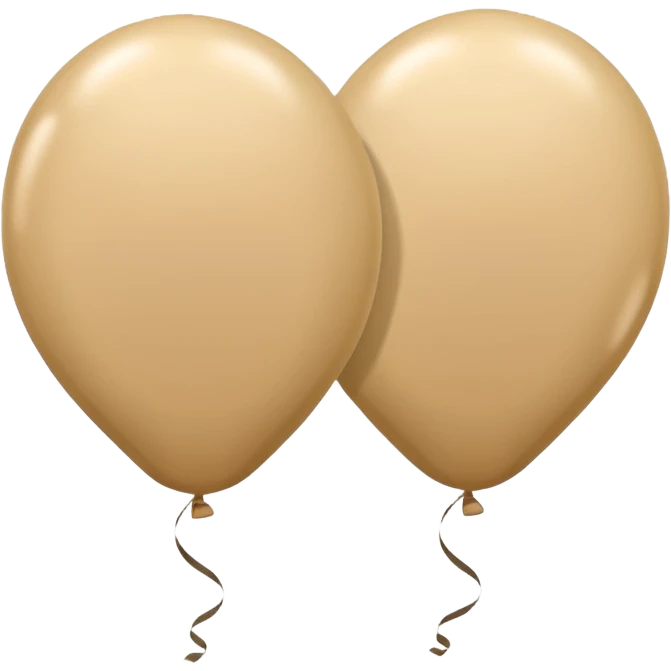 Two beige balloons left up, right down emoji