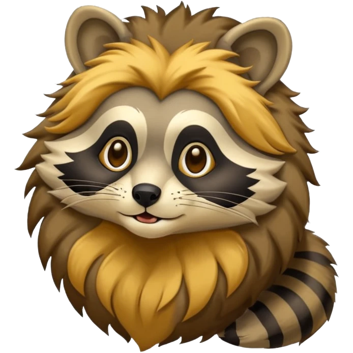 Raccoon lion emoji