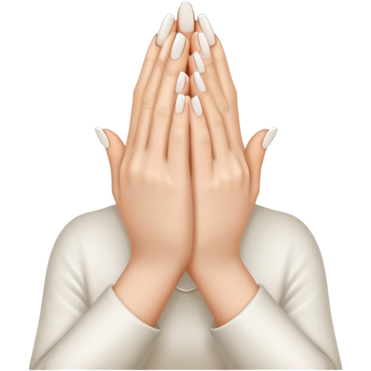 PRAYING HANDS with long white fingernails  emoji
