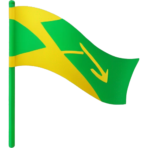 flag with 3 yellow arrows crossing at the sime time and the background is green emoji