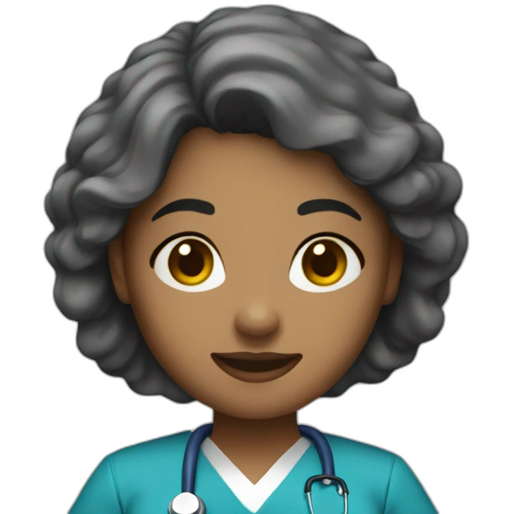 woman nurse with blue scrubs emoji