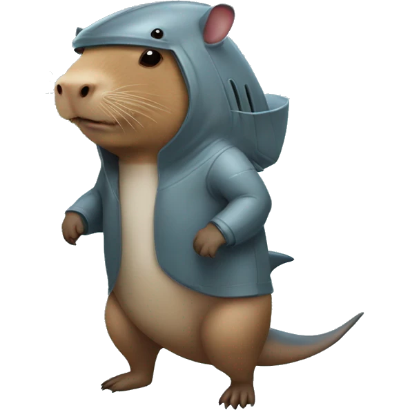 A capybara in a shark suit his size emoji