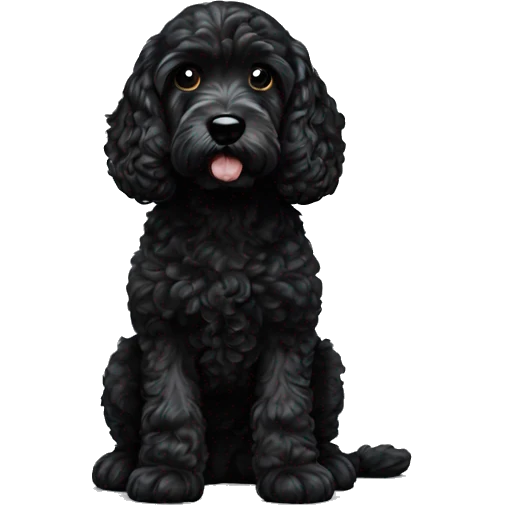 Black cockapoo puppy dog black emoji