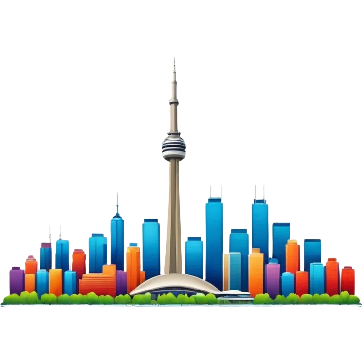 Toronto cityscape emoji with CN Tower and skyline, modern style, vibrant colors emoji