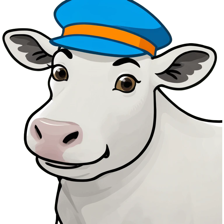 Cow with hat emoji